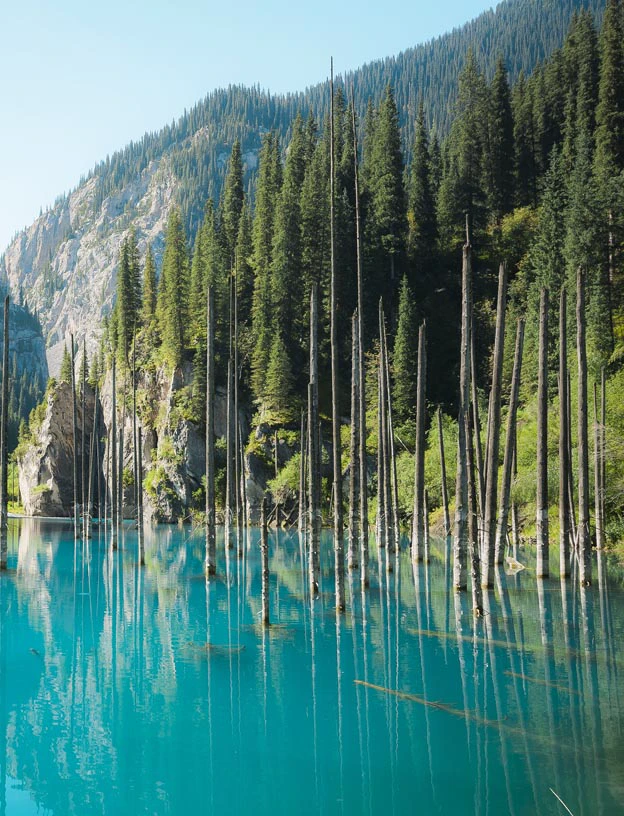 Lake Kaindy with its sunken spruce trunks