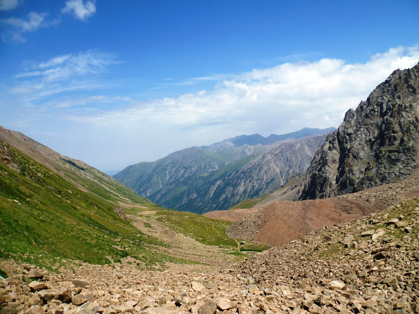Summer slopes and ridges of the Trans-Ili Alatau above Shymbulak