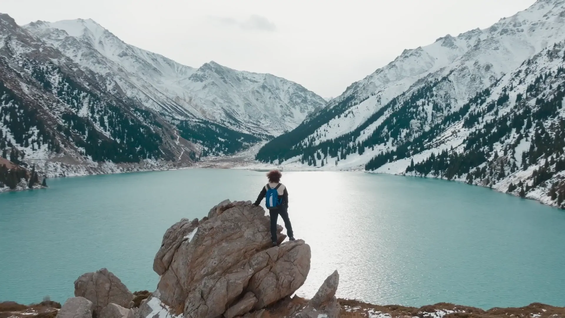 A cinematic view of Kazakhstan’s mountains and open landscapes